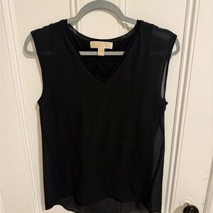 Michael Kors Black V-Neck Sleeveless Blouse